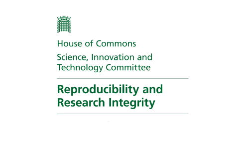 Title of a report reading "House of Commons Science, Innovation and Technology Committee Reproducibility and Research Integrity"
